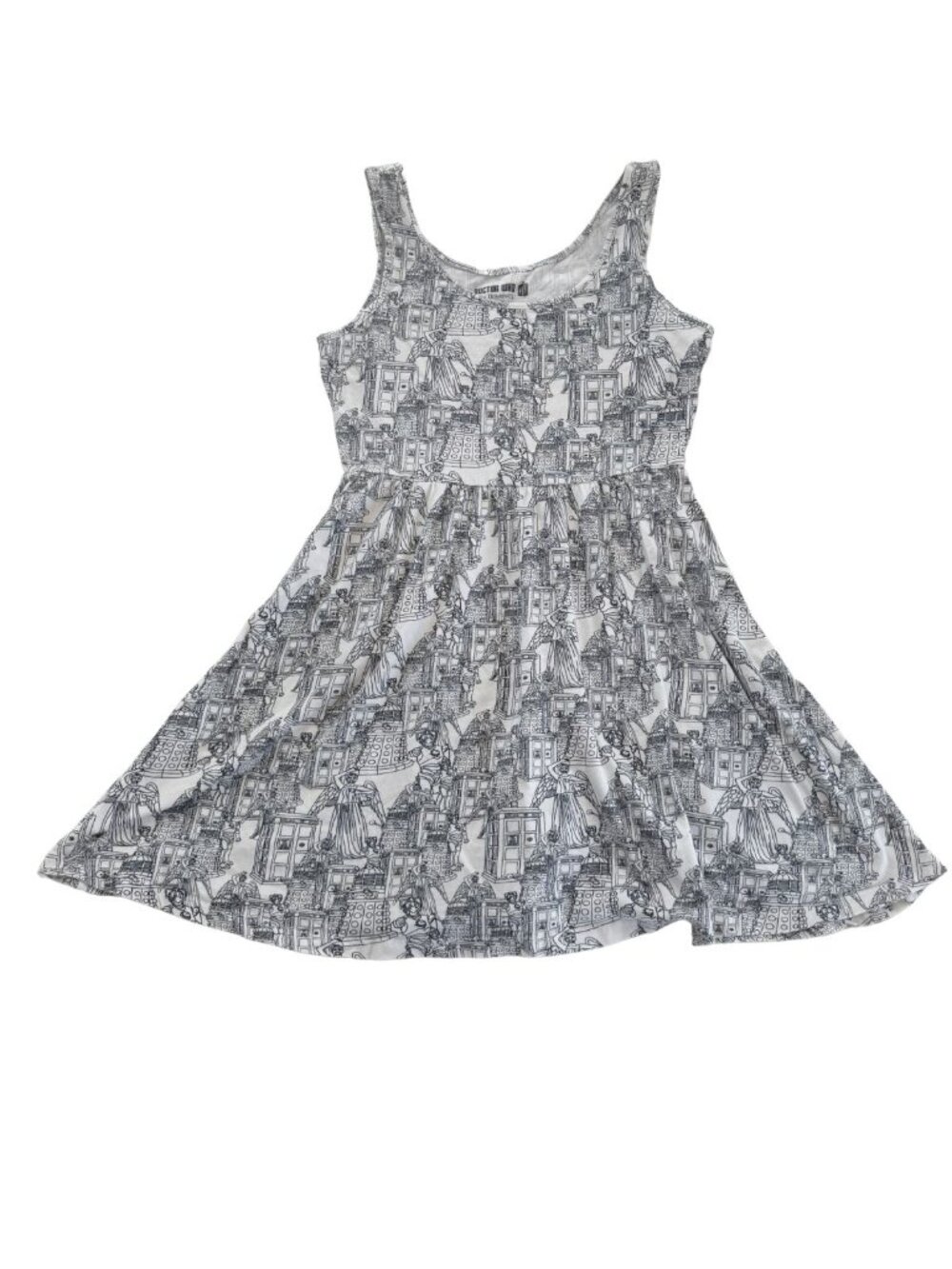 Her Universe Doctor Who Bad Guys Villains Skater Dress Off-White Mini - Picture 3 of 7